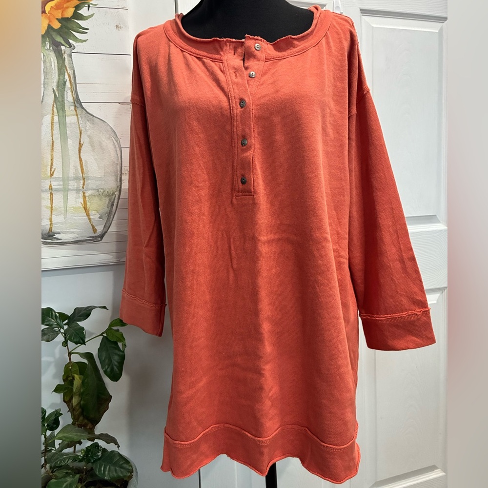 Women's Casual Orange Tunic Top